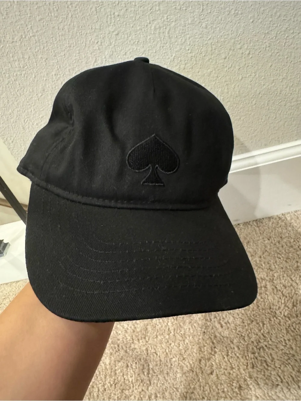 Kate Spade New York Black Cotton Baseball Cap